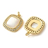 Brass Micro Pave Clear Cubic Zirconia Pendants KK-M277-07B-G-2