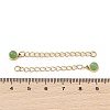 Ion Plating(IP) 316 Surgical Stainless Steel Curb Chain Extender with Natural Green Aventurine Round Charm STAS-A097-01G-13-3