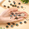 24 Sets 12 Colors Alloy Synthetic Stone Beads Buttons BUTT-TA0001-22-7