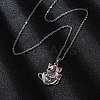 Brass Cute Cup Fox Pendant Cable Chain Necklaces for Women LS-NJEW-C067-03P-3
