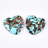Assembled Natural Bronzite and Synthetic Turquoise Pendants G-S329-070-2
