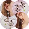 Natural Quartz Crystal Chips Beaded Big Teardrop Dangle Earrings EJEW-SW00016-01-7
