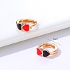Fashionable Heart Brass Hoop Earrings SE4766-4