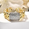 Brass Micro Pave Cubic Zirconia Cuff Rings RJEW-U035-03GP-2