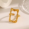 304 Stainless Steel Open Cuff Rings RJEW-M072-05G-1