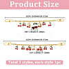 2Pcs 2 Styles Alloy Enamel Red Cherry Charm Brass Bag Decorative Chains HJEW-SC0002-63-2