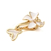 Brass Micro Pave Clear Cubic Zirconia Fold Over Clasps KK-S382-16G-2