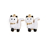304 Stainless Steel Enamel White Pet Charms STAS-P410-35A-G-1
