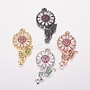 Brass Micro Pave Cubic Zirconia Links ZIRC-E150-01-1