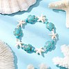 Synthetic Turquoise Beaded Stretch Bracelets for Men Women BJEW-JB11760-01-1