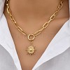 Sun Alloy Pendant Paperclip Chain Necklaces for Women FS-WG180B3-01-2
