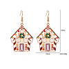 Christmas Alloy Rhinestone Dangle Earrings FS-WGC5D36-05-1