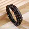 PU Leather Braided Cord Bracelets PW-WGF341D-06-1