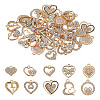 40Pcs 10 Styles Alloy Rhinestone Pendants ALRI-AR0001-10-1