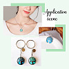 10Pcs Synthetic Turquoise Flat Round Pendants G-AR0006-25A-7