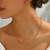 201 Stainless Steel Paperclip Necklace & Earrings Sets for Women JB7293-1