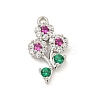 Rack Plating Brass Micro Pave Cubic Zirconia Pendants KK-P277-17P-1