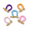 Brass Enamel D-Ring Anchor Shackle Clasps KK-P201-01G-1