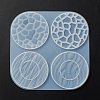 Flat Round with Water Ripple Cup Mat Silicone Molds DIY-L065-03-2