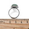 Half Round Natural Green Aventurine Finger Rings RJEW-M062-01P-21-3