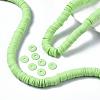 Flat Round Handmade Polymer Clay Beads CLAY-R067-10mm-24-6