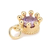 Brass Inlaid Clear Cubic Zirconia Charms KK-A161-34G-E-3