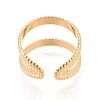 Adjustable Ion Plating(IP) 304 Stainless Steel Cuff Rings for Women RJEW-N052-25G-3