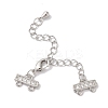 Brass Micro Pave Cubic Zirconia Chain Extender KK-L216-004C-P-1