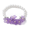 6Pcs 6 Colors Glass Pearl Beaded Stretch Bracelets Set BJEW-JB10042-3