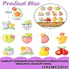 55Pcs 11 Styles Opaque Resin Decoden Flower &  Fruit Cabochons RESI-CJ0004-10-9