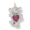 Rack Plating Brass Micro Pave Cubic Zirconia Pendants KK-L224-058P-1