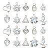 10Pcs 10 Styles Alloy Micro Pave Clear Cubic Zirconia Charms ZIRC-YW0001-13-1