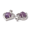 Natural Amethyst Pendants G-P484-04P-04-3