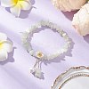 Natural New Jade Chip Beaded Charm Bracelets BJEW-JB12312-02-1