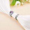 Enamel Flower of Life Twist Wave Open Cuff Ring JR921A-6