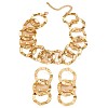 Alloy Ring Link Chain Necklaces & Stud Dangle Earrings Setss FS-WGED5D3-01-6