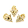 Brass Micro Pave Cubic Zirconia Pendants KK-E048-10G-2