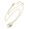 304 Stainless Steel Roman Numeral 3 Ring Pendant Necklaces NJEW-V001-06P-01-3