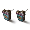 Wood Stud Earrings EJEW-Z054-01I-1