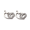 304 Stainless Steel Clay Rhinestone Pendants STAS-P406-17C-P-1