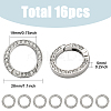 16Pcs Alloy Rhinestone Spring Gate Rings FIND-SP0004-52B-2