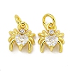 Rack Plating Brass Micro Pave Cubic Zirconia Spider Charms ZIRC-I065-02H-1