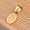 Oval with Virgin Mary & Word 304 Stainless Steel Charms STAS-I036-13-1