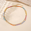 Stainless Steel & Brass & Colorful Resin Beaded Double-layer Necklaces for Women SE1953-3