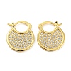 Brass Micro Pave Clear Cubic Zirconia Thick Hoop Earrings EJEW-Q785-01G-1