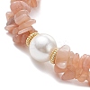 Natural Sunstone Chip Beaded Bracelets for Women BJEW-JB12306-03-3