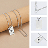8Pcs Heart Playing Card Stainless Steel Enamel Pendant Necklaces NJEW-FH0001-11A-3