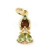 Rack Plating Brass with Cubic Zirconia Pendants KK-Q784-10G-01-1