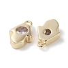 Brass Micro Pave Cubic Zirconia Charms KK-G491-27G-03-2