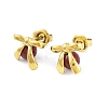 Ion Plating(IP) 304 Stainless Steel Enamel Stud Earrings for Women EJEW-A049-18G-01-1